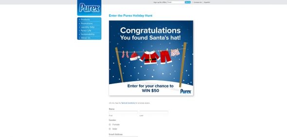 Purex Holiday Hunt Sweepstakes Purex Holiday Hunt Sweepstakes