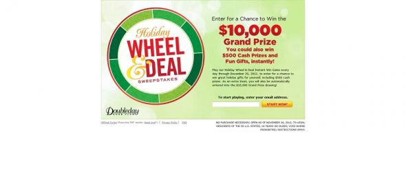 Holiday Wheel & Deal Sweepstakes Holiday Wheel & Deal Sweepstakes