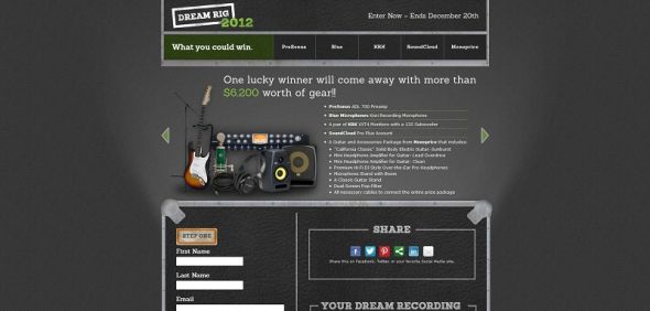 Dream Rig for Your Dream Gig Sweepstakes Dream Rig for Your Dream Gig Sweepstakes