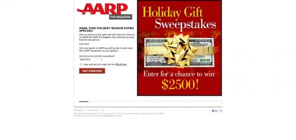 AARP The Magazine’s Holiday Gift Sweepstakes AARP The Magazine’s Holiday Gift Sweepstakes