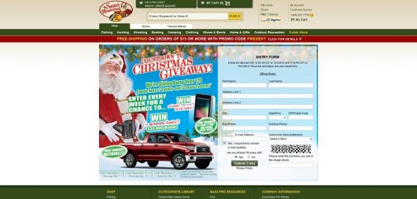 basspro.com/countdown – Bass Pro Shops Countdown to Christmas 2012 Sweepstakes basspro.com/countdown – Bass Pro Shops Countdown to Christmas 2012 Sweepstakes