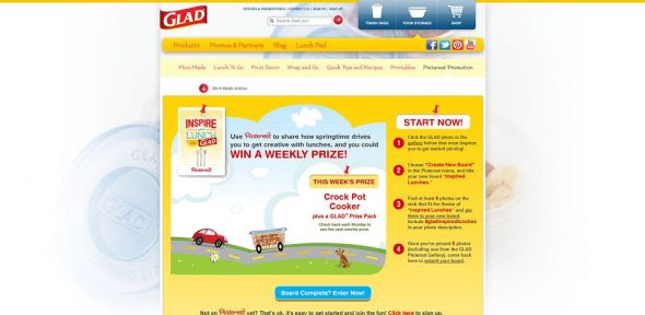 Inspire Your Lunch with Glad Sweepstakes Inspire Your Lunch with Glad Sweepstakes