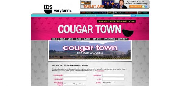 Cougar Town TBS Napa Valley Sweepstakes Cougar Town TBS Napa Valley Sweepstakes