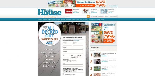 This Old House All Decked Out Sweepstakes This Old House All Decked Out Sweepstakes