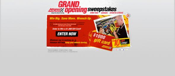 Advance Auto Parts Grand Opening Sweepstakes