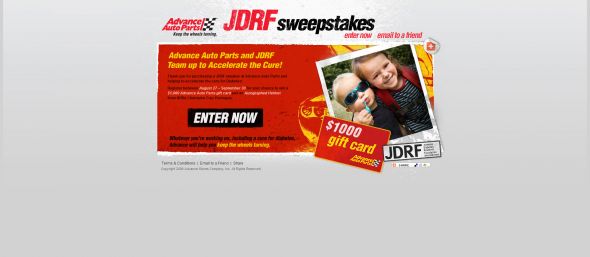 Advance Auto Parts Juvenile Diabetes Sweepstakes