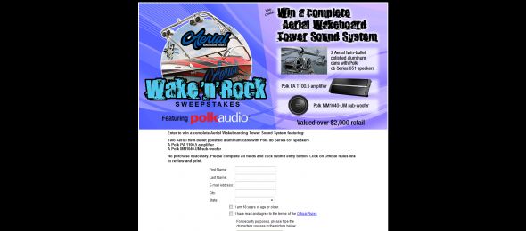 Aerial Wakeboarding Wake ‘n’ Rock Sweepstakes