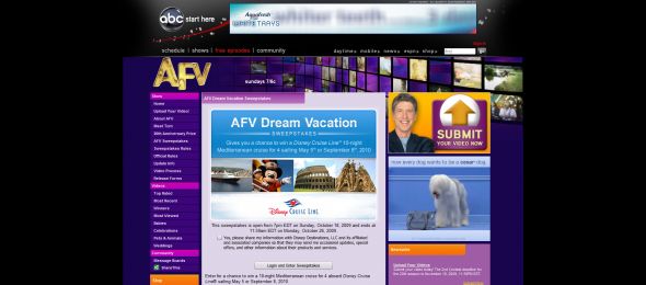AFV Walt Disney Sweepstakes