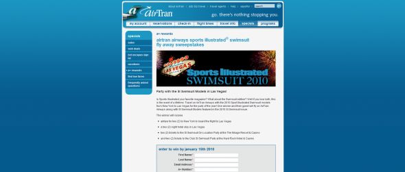AirTran Airways Sports Illustrated Swimsuit Fly Away Sweepstakes