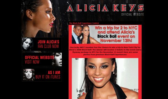 Alicia Keys Fan Club Black Ball Experience Sweepstakes