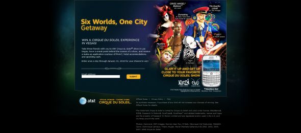 Cirque Du Soleil Six Worlds, One City Getaway Sweepstakes