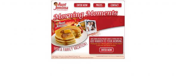 Aunt Jemima Frozen Pancakes Morning Moments Contest