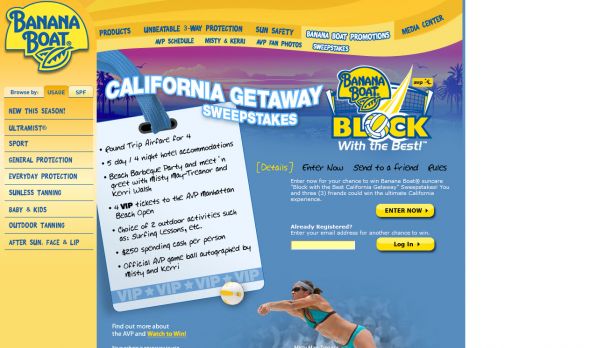 Banana Boat Block With The Best California Getaway Sweepstakes