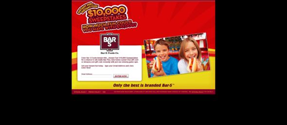 Bar-S Foods Instant Win Instant Fun $10,000 Sweepstakes