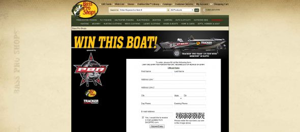 Bass Pro Shops PBR Boat Sweepstakes