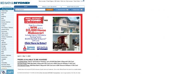 Bed Bath & Beyond Paint, Decorate & Beyond Sweepstakes