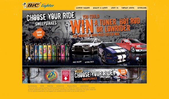 BIC Lighter’s Choose Your Ride Sweepstakes
