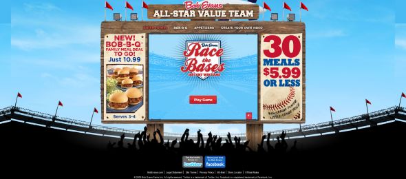 Bob Evans Race the Bases Instant Win Game