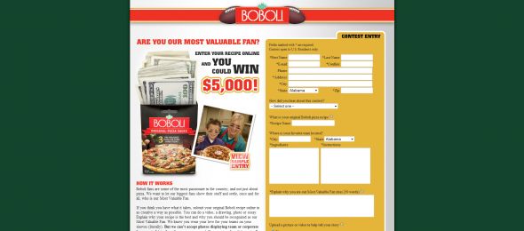 Boboli Most Valuable Fan Pizza Contest