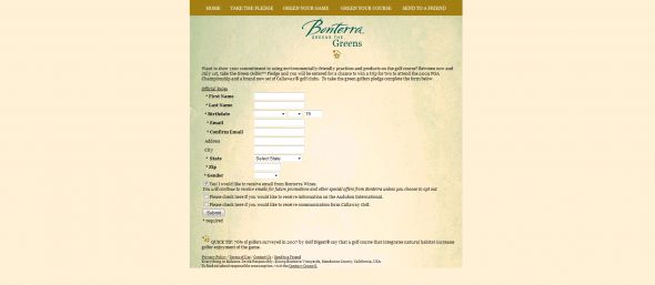 Bonterra Green the Greens Sweepstakes