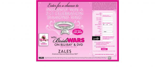 Bride Wars 2-Carat Diamond Instant Win Sweepstakes