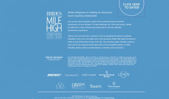 Brides Mile-High Honeymoon Suite Contest
