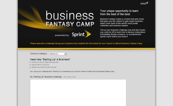 Business Fantasy Camp Contest