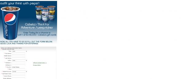 Cabela’s Thirst for Adventure Sweepstakes