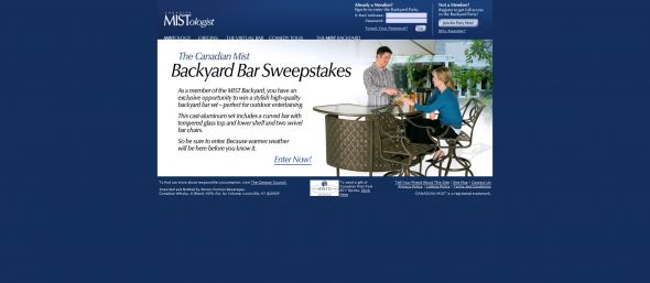 Canadian Mist Backyard Bar Sweepstakes