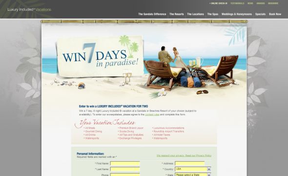 Sandals and Beaches Vacation Giveaway