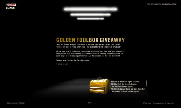 Castrol EDGE Golden Toolbox Sweepstakes