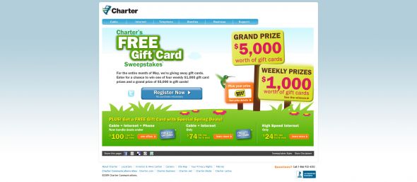 Charter Gift Card Sweepstakes