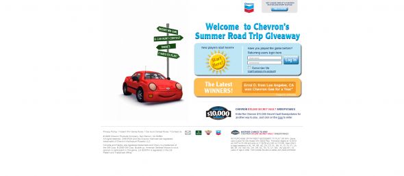 Chevron Summer Road Trip Giveaway Car Hunt Contest