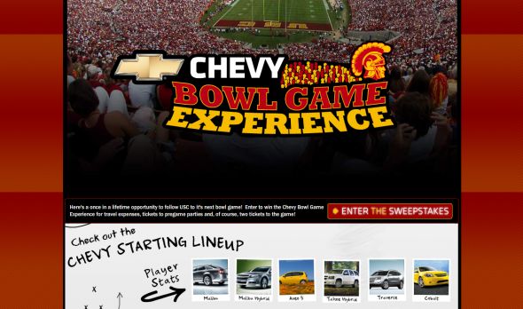 Chevy Bowl Game Sweepstakes