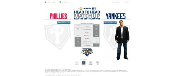 2009 Chevy MLB Post Season May the Best Team Win Head to Head Matchup Sweepstakes