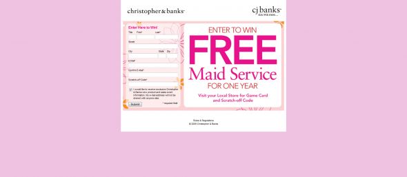 Christopher & Banks Secret Savings Maid for You Discount Game