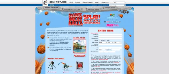 Cloudy With A Chance of Meatballs SPLAT! Instant Win & Sweepstakes