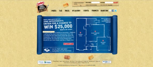 Combos Zone Sweet Home Instant Win Game & Sweepstakes