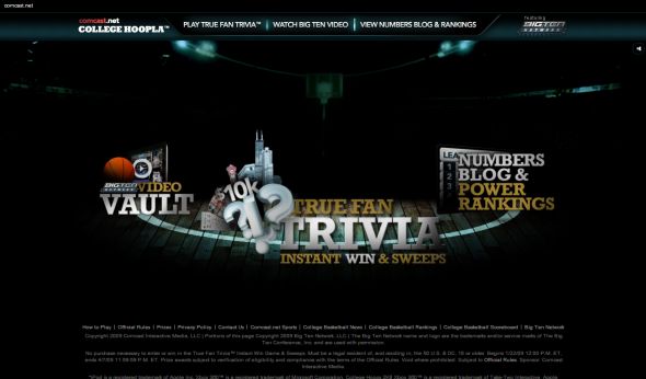 Comcast.net True Fan Trivia Instant Win Game & Sweepstakes