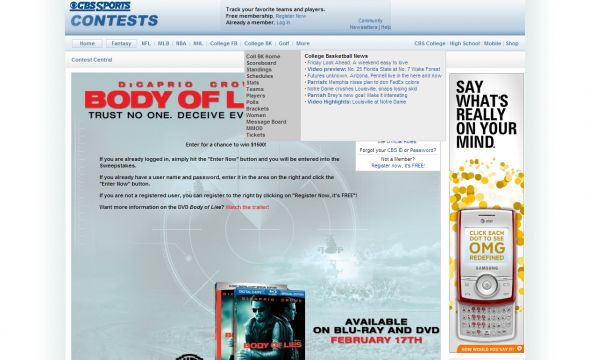 Body of Lies Cash Giveaway