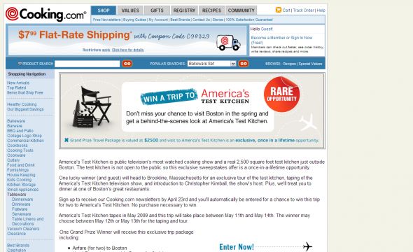 Cooking.com Win a Trip to America’s Test Kitchen