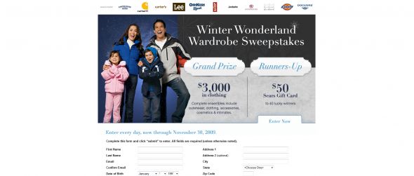 Sears Winter Wonderland Wardrobe Sweepstakes