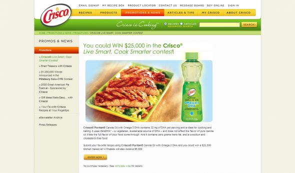Crisco Live Smarter, Cook Smarter Contest