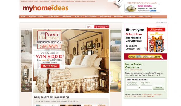 The MyHomeIdeas.com Monthly Room Makeover Sweepstakes