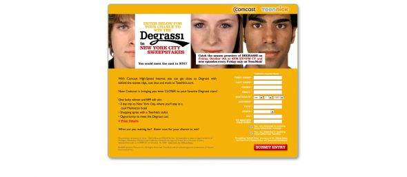 Comcast Degrassi In New York City Sweepstakes