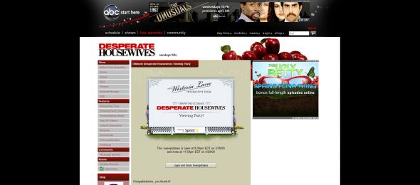 Desperate Housewives Viewing Party Sweepstakes