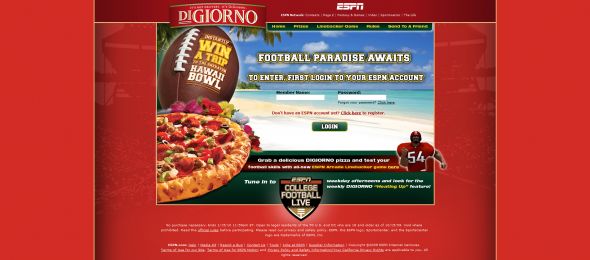 DiGiorno Win a Trip to the Sheraton Hawai’i Bowl Game Instant Win Game
