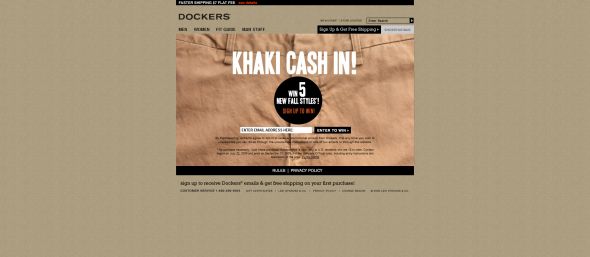 Dockers Online 5 Fall Styles Sweepstakes