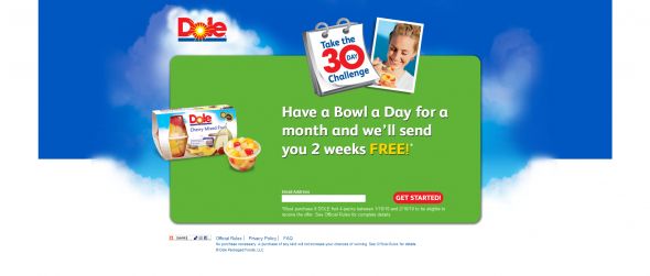 Dole 30 Day Challenge Instant Win Game