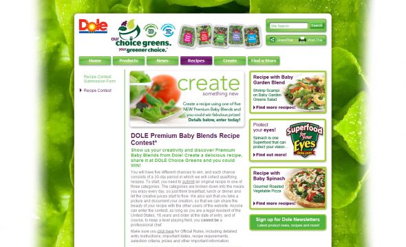 DOLE Premium Baby Blends Recipe Contest